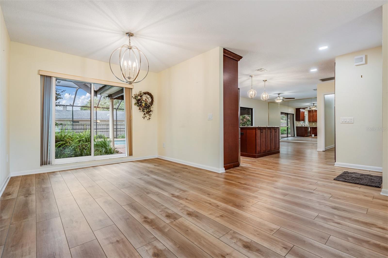 Dining room and view of kitchen