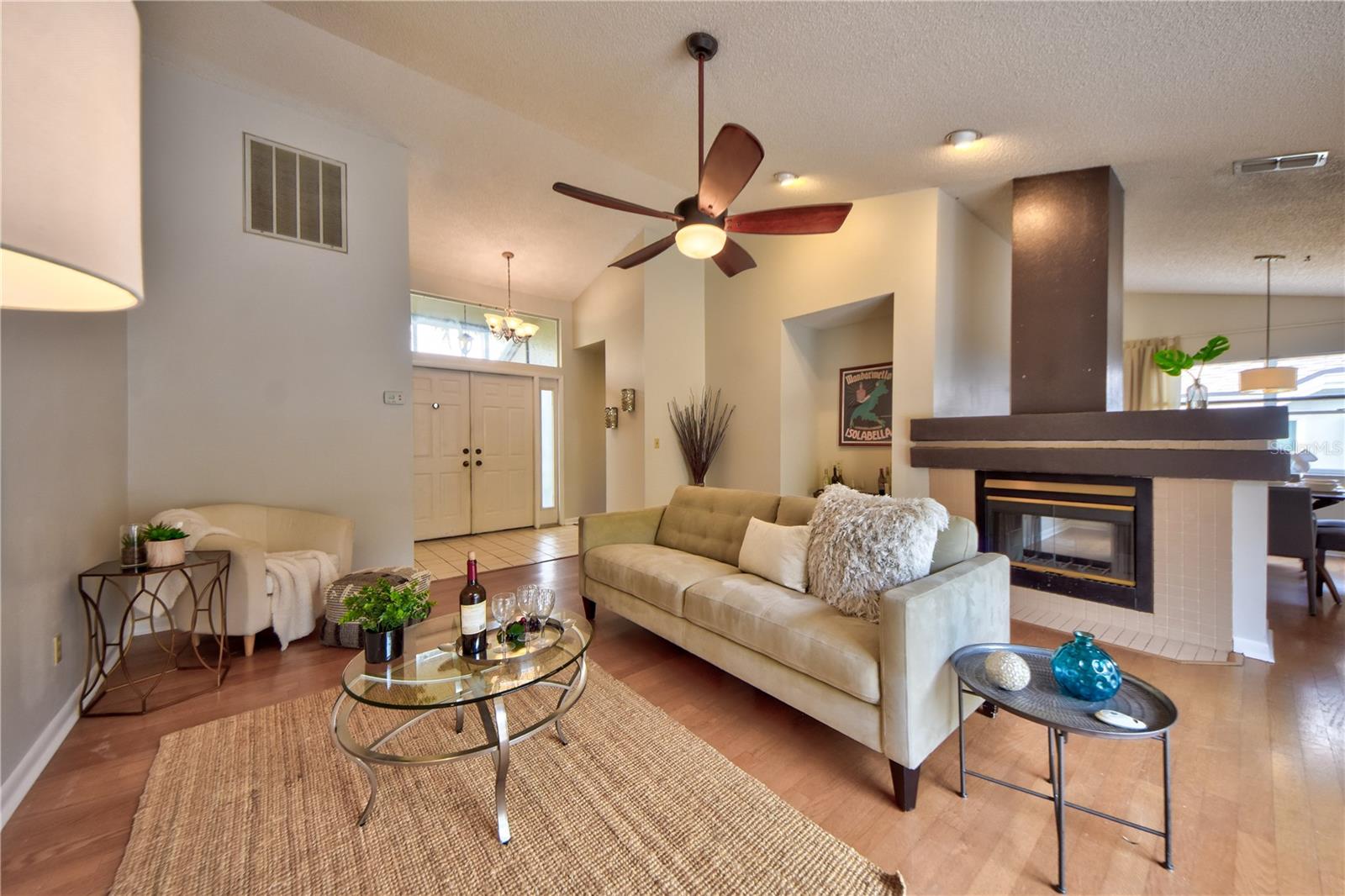 Living Room/Double Sided Fireplace
