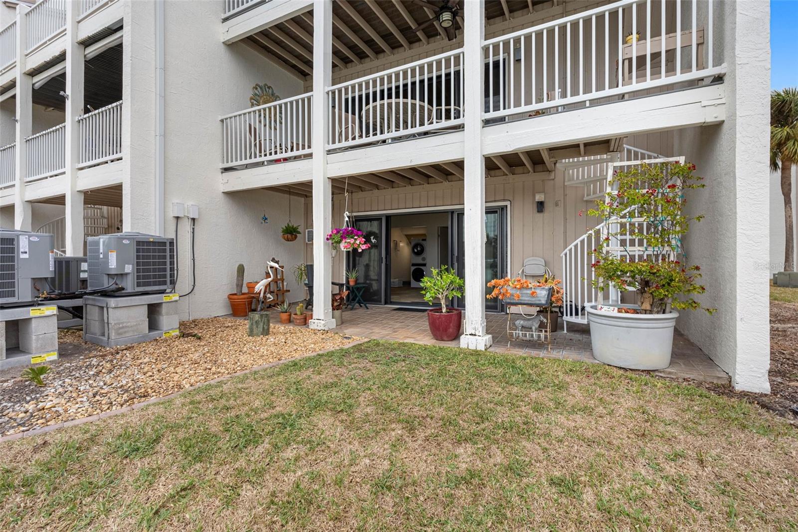 Covered patio outside the lower level bonus room.