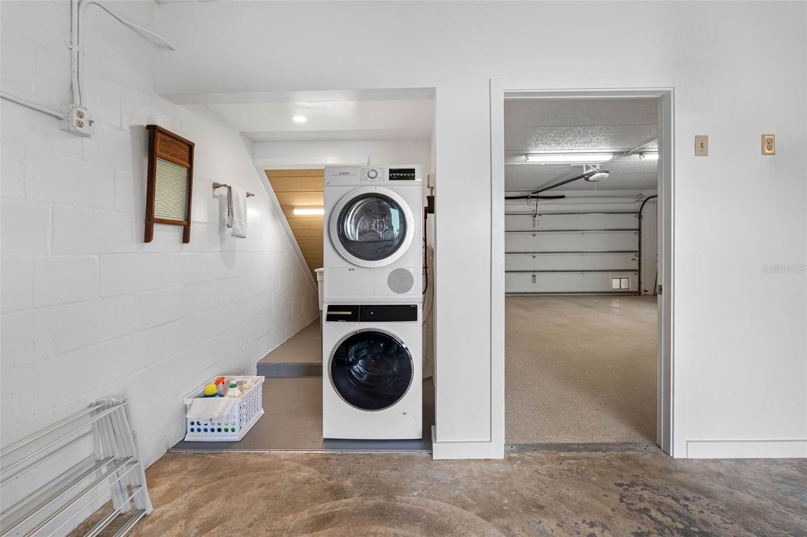 Laundry inside bonus room.