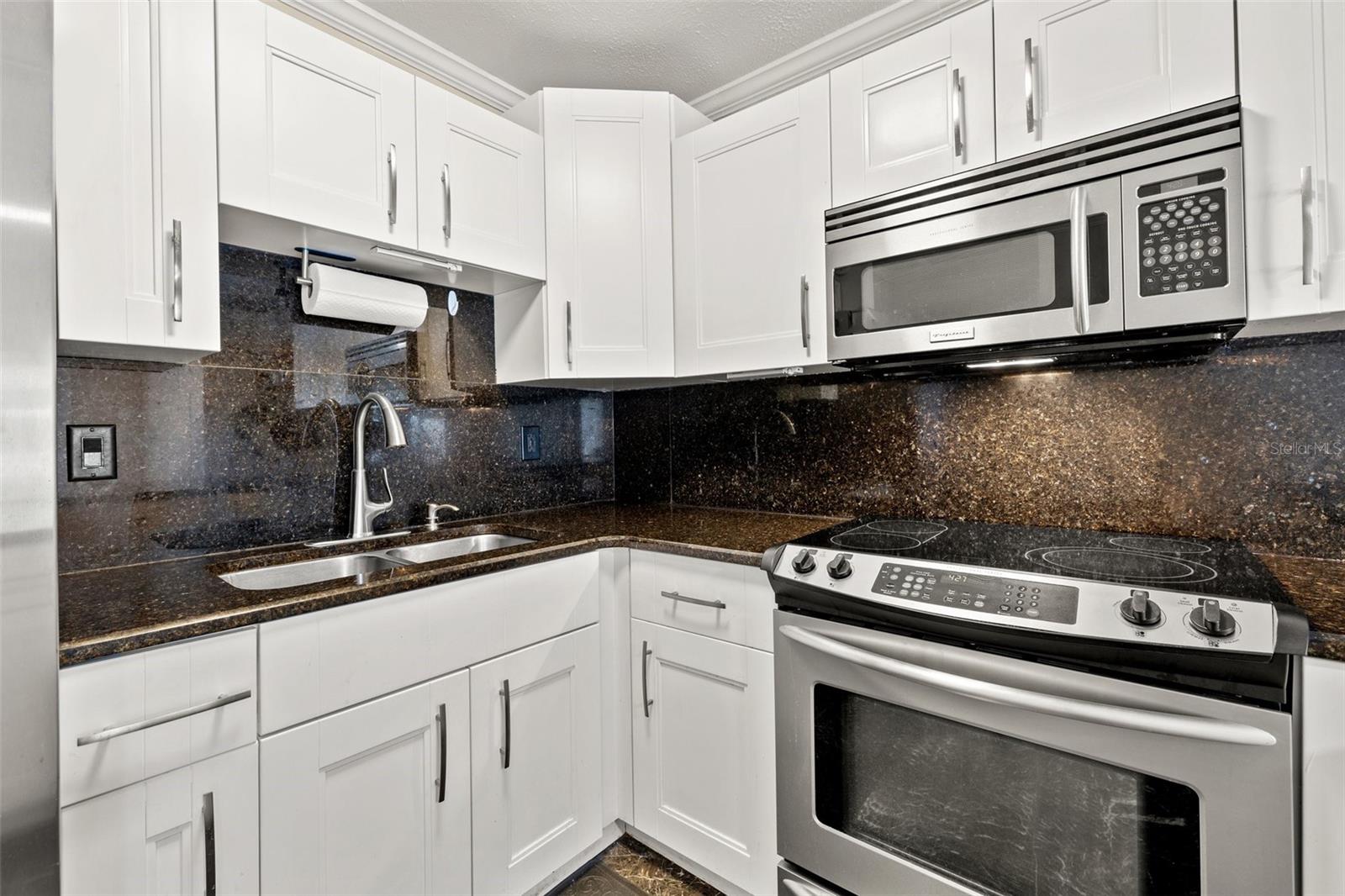 Custom granite backsplash