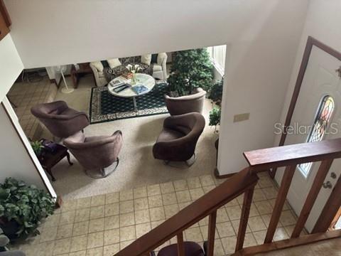 View from Second Floor into the Living Room