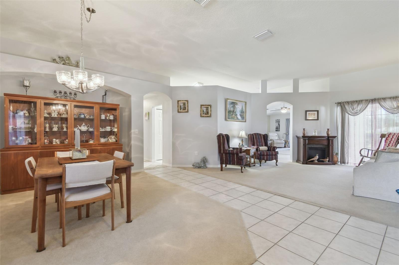 Dining Area to the left and formal living room to the right
