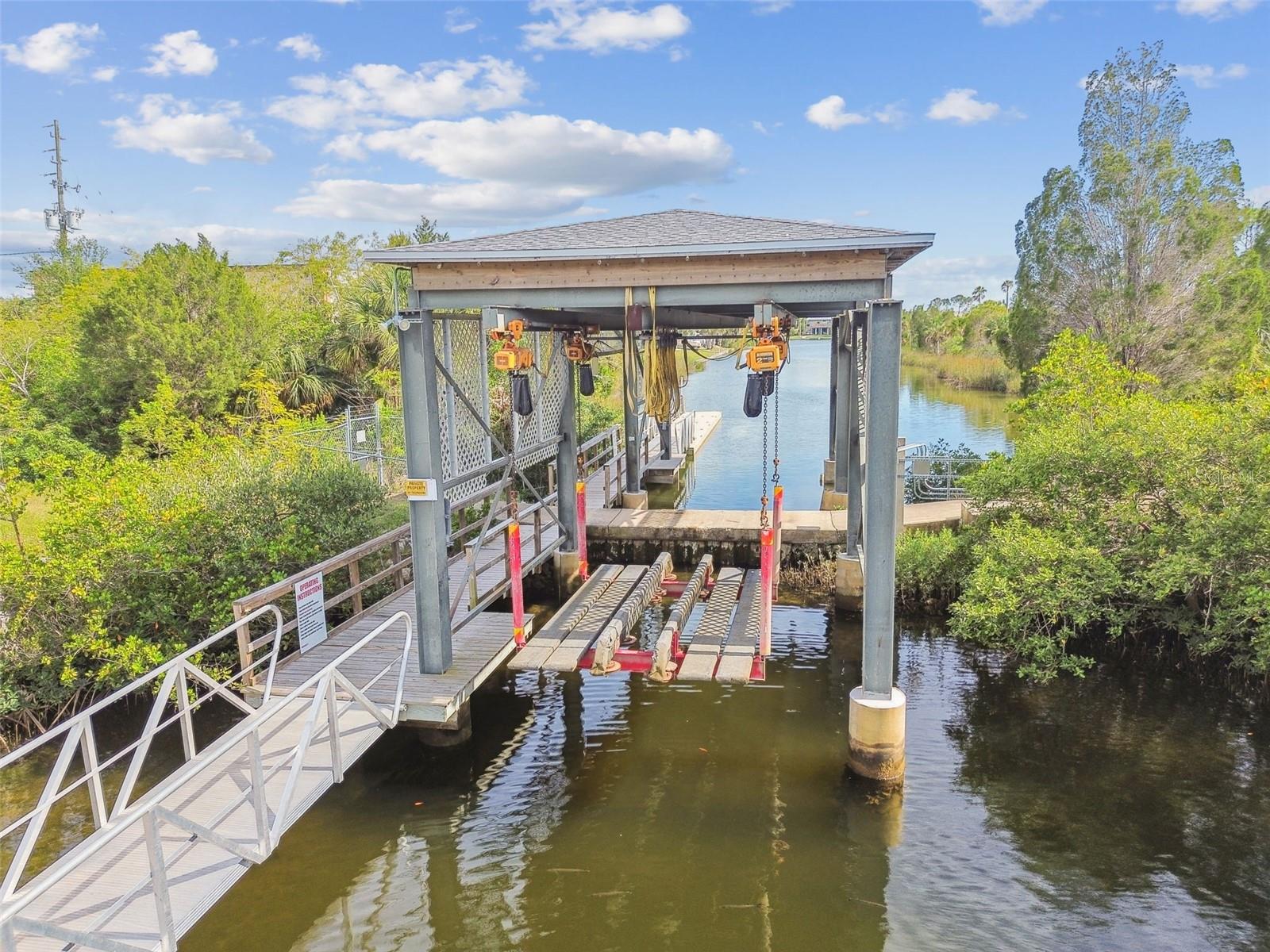Hernando Beach Boat Lift - Provides access from the inland canals over to the waterway that leads out to the Gulf of America