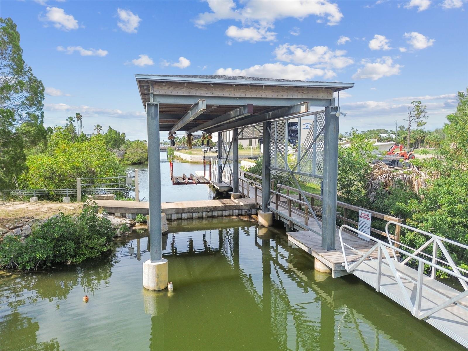 Hernando Beach Boat Lift - Provides access from the inland canals to the waterway that leads out to the Gulf of America