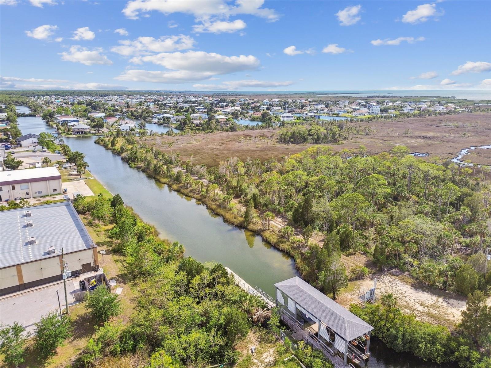 Hernando Beach Boat Lift - provides access from the inland canals to the waterway leading out to the Gulf of America.