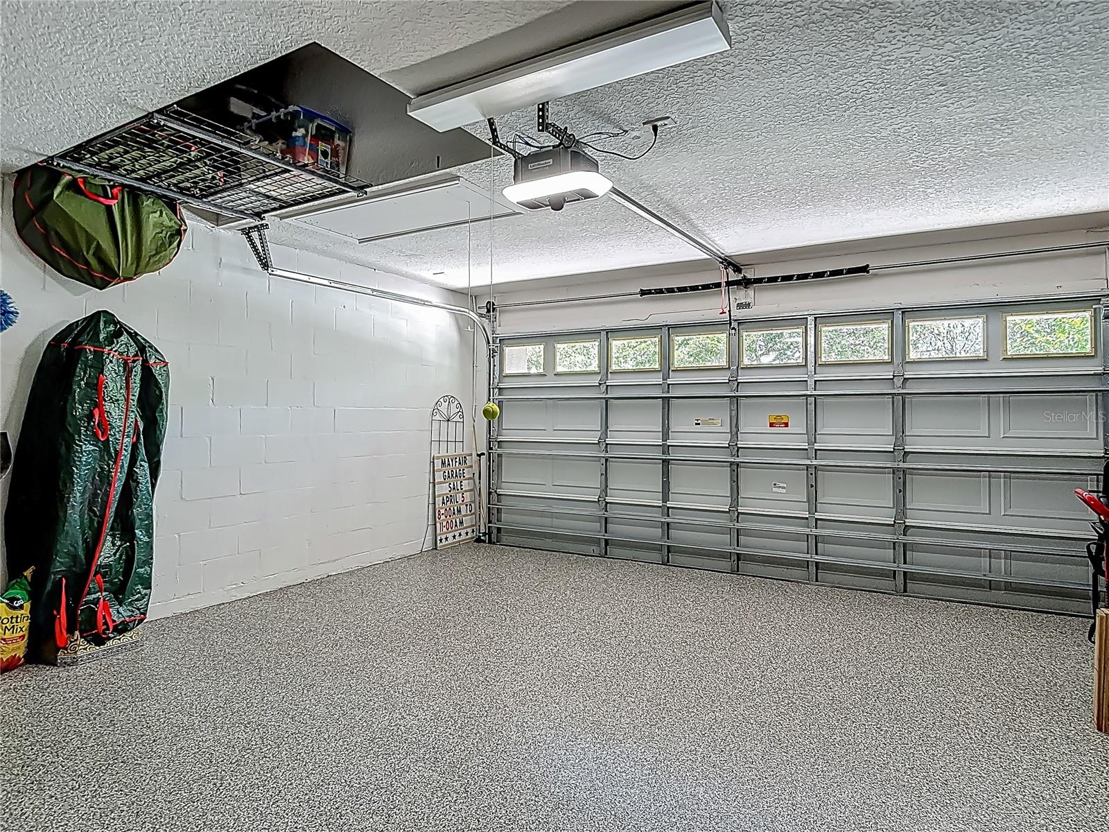Garage with epoxy floor