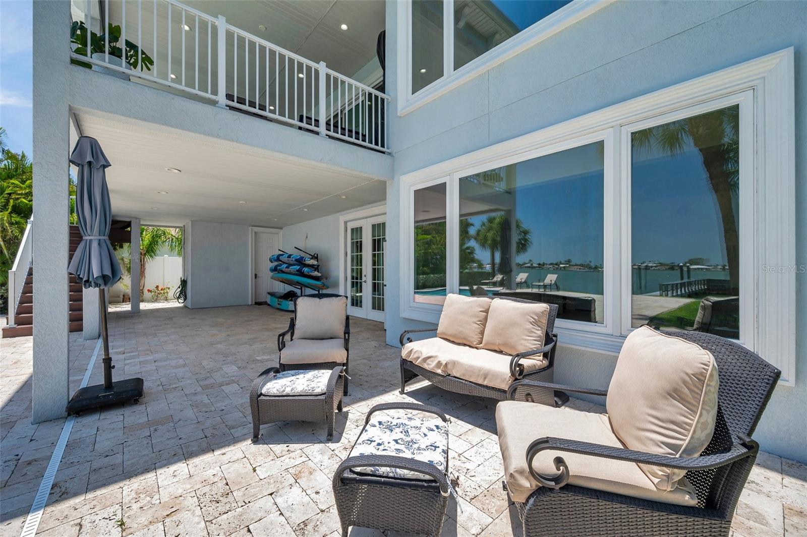 The pool deck has ample room for seating - either under the shade of the lanai, or full sun.