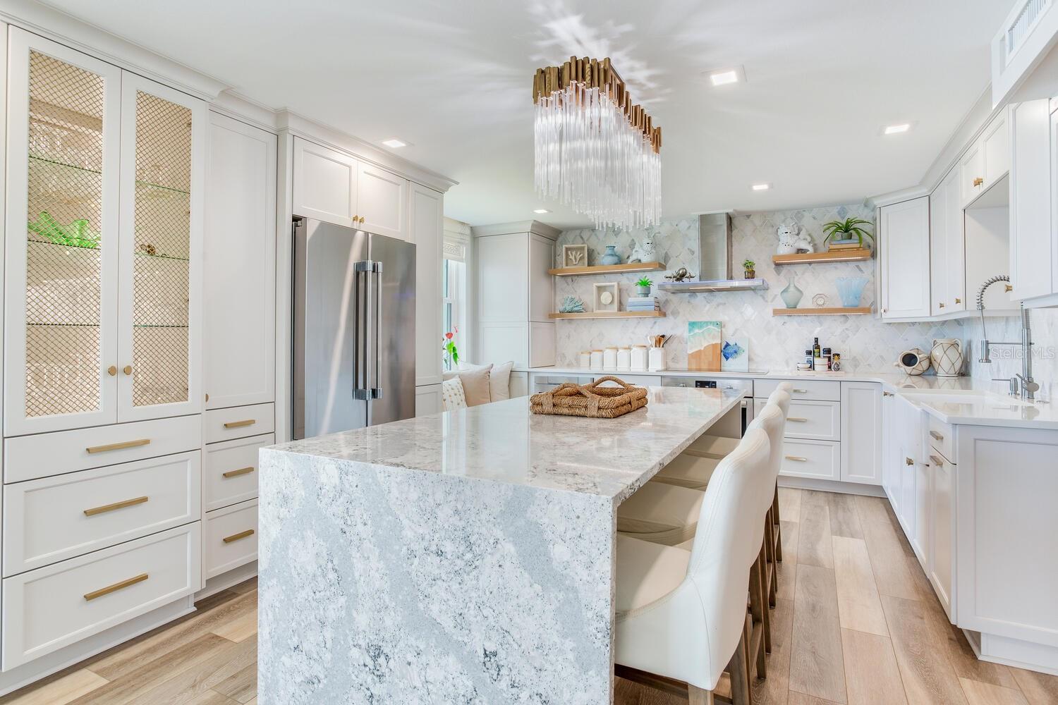 Waterfall Quartz Island Custom built in's