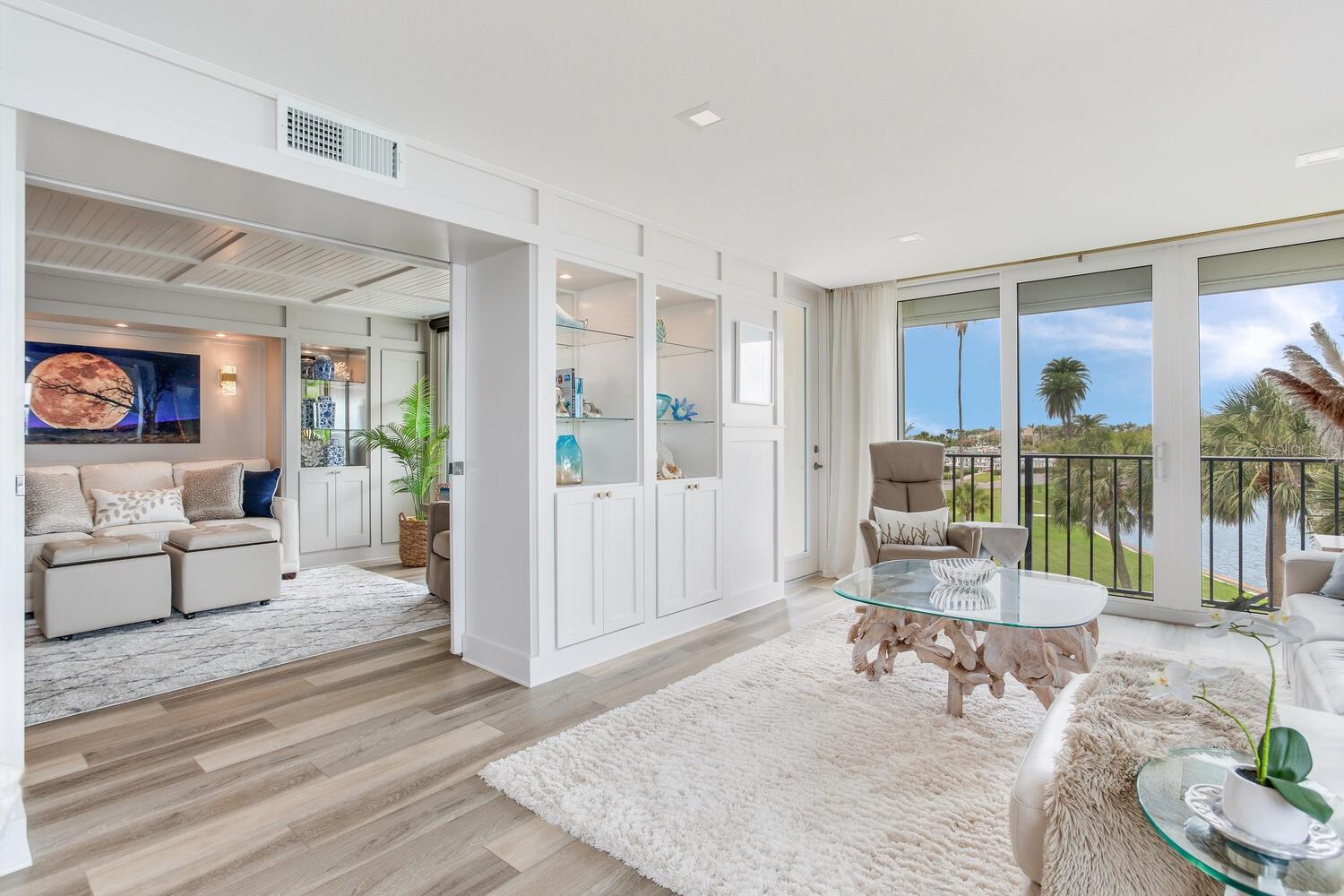 French Doors Slide to the 2nd Bed/Flex Room Space