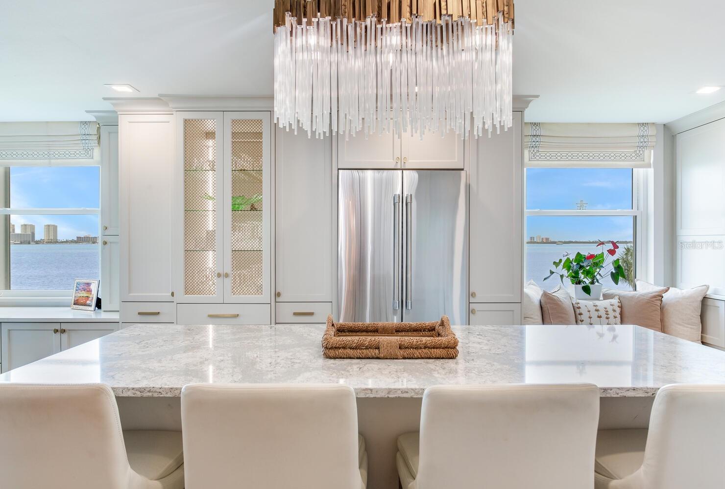 Stunning Chandelier & Built Ins