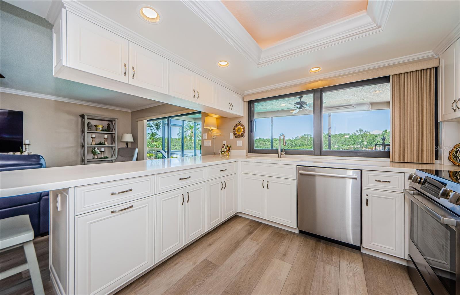 Lots of Corian counter space and so much storage!