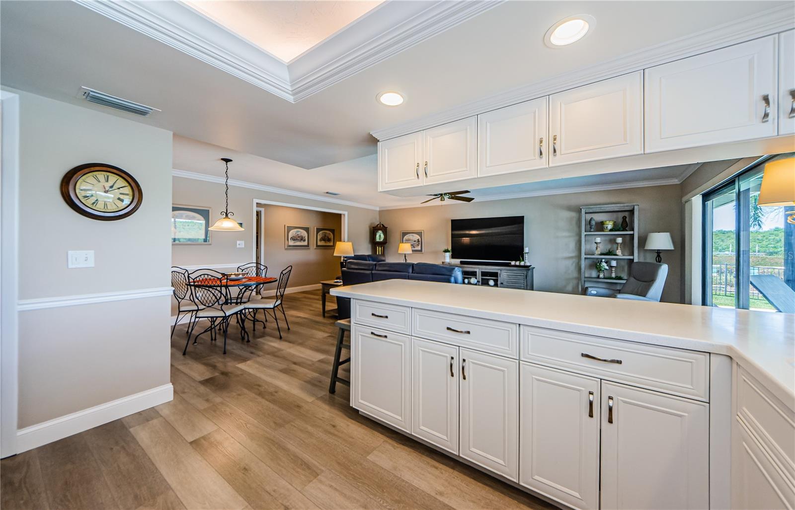 Open floor plan of family room and kitchen.   (see attached floor plan)