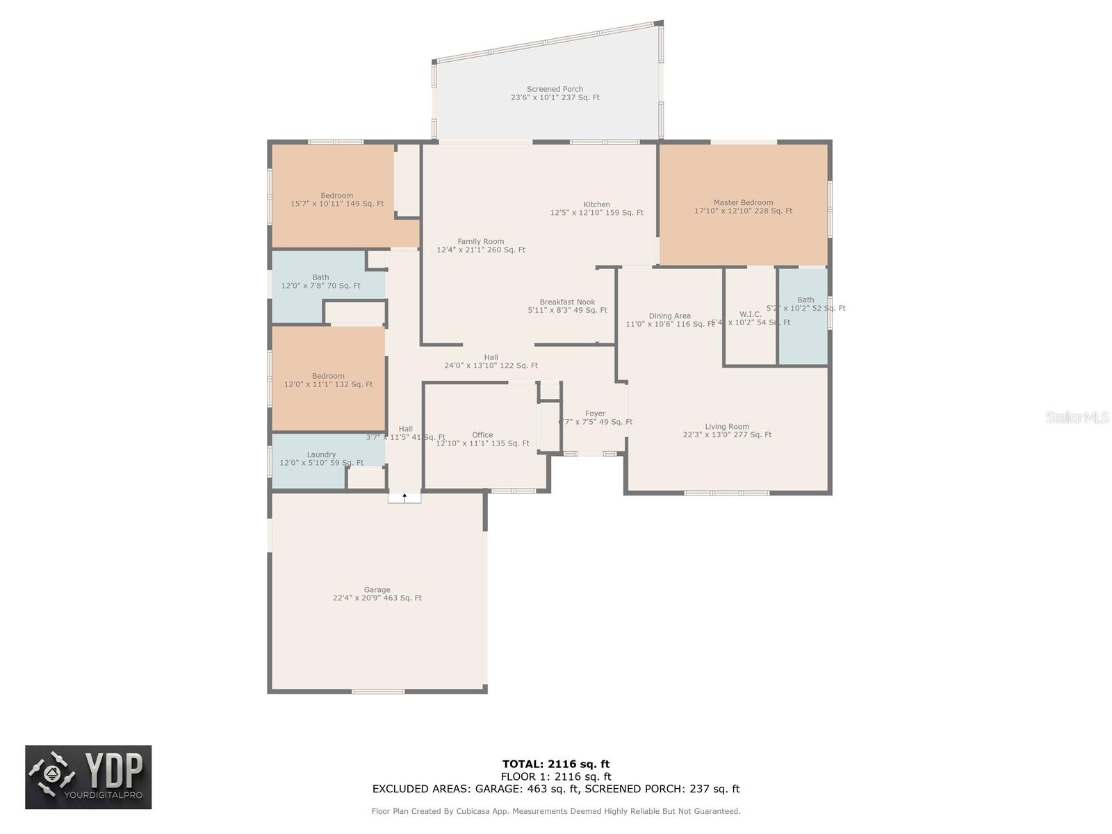 Split floor plan with great privacy for all!