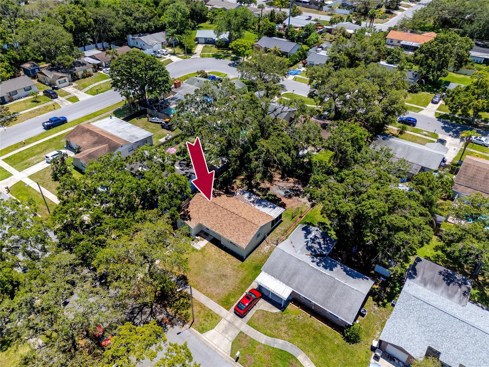 Aerial 1573 Cumberland Ln, Clearwater, FL 33755