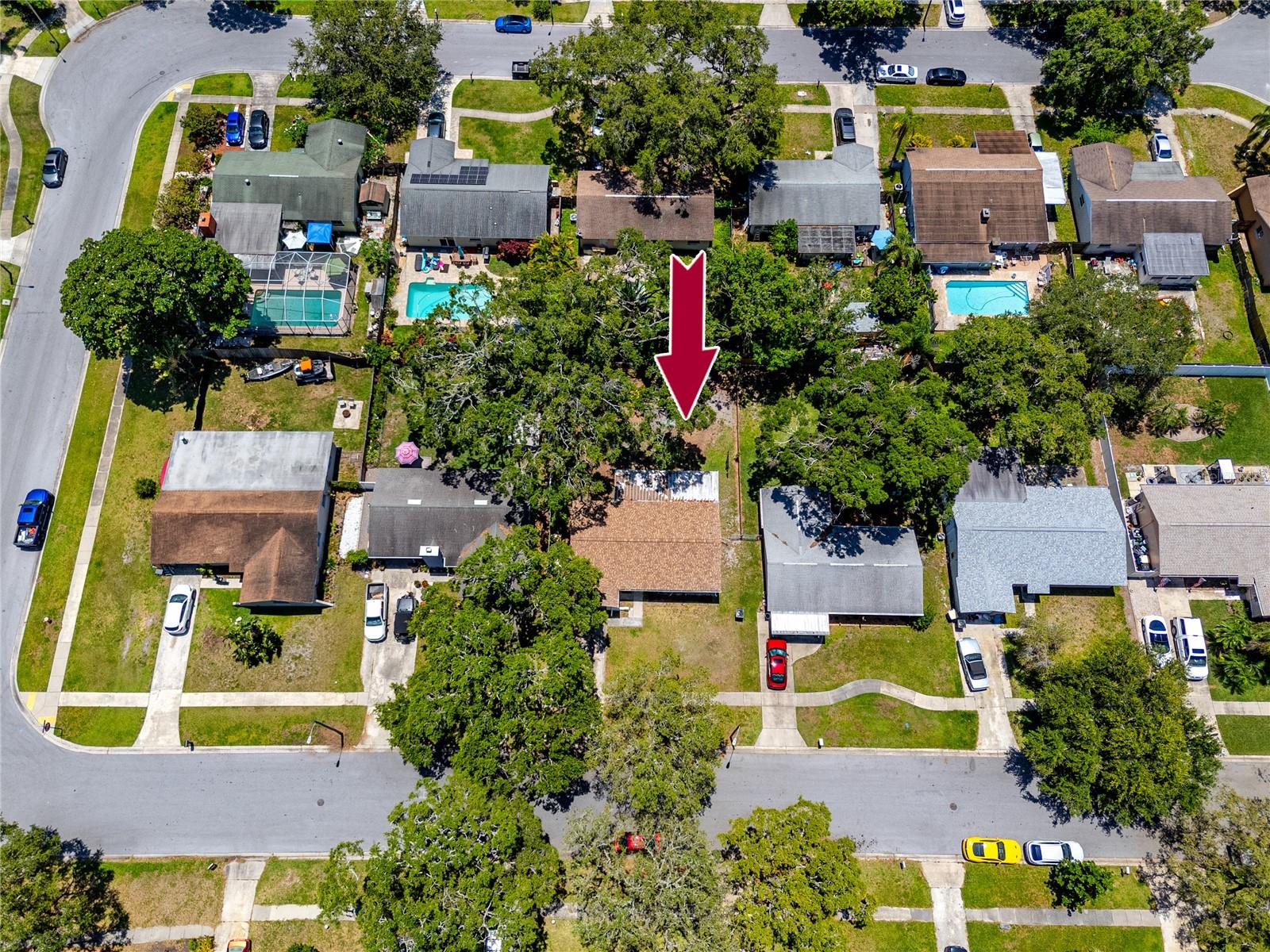 Aerial 1573 Cumberland Ln, Clearwater, FL 33755