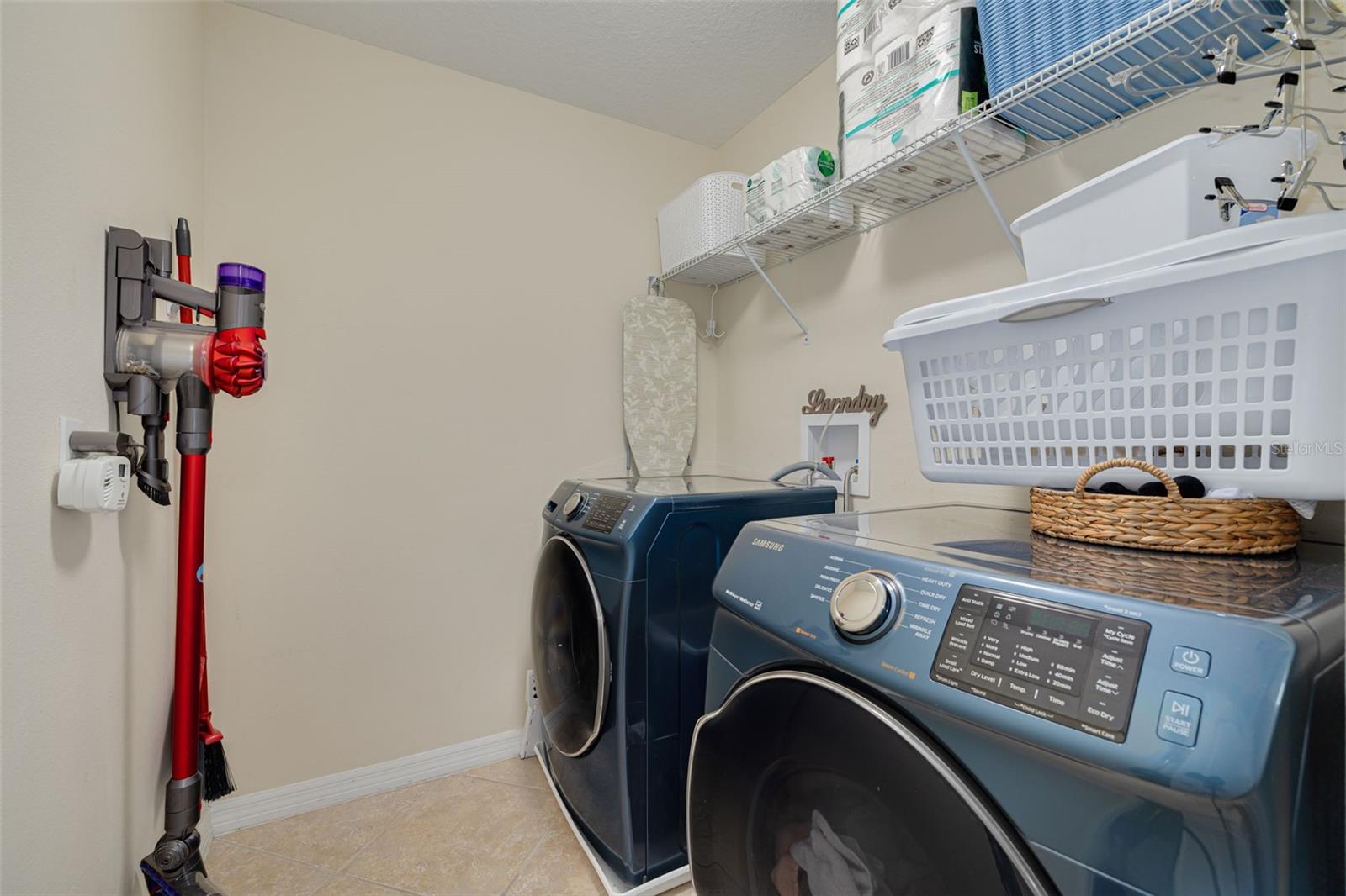 Upstairs indoor laundry room