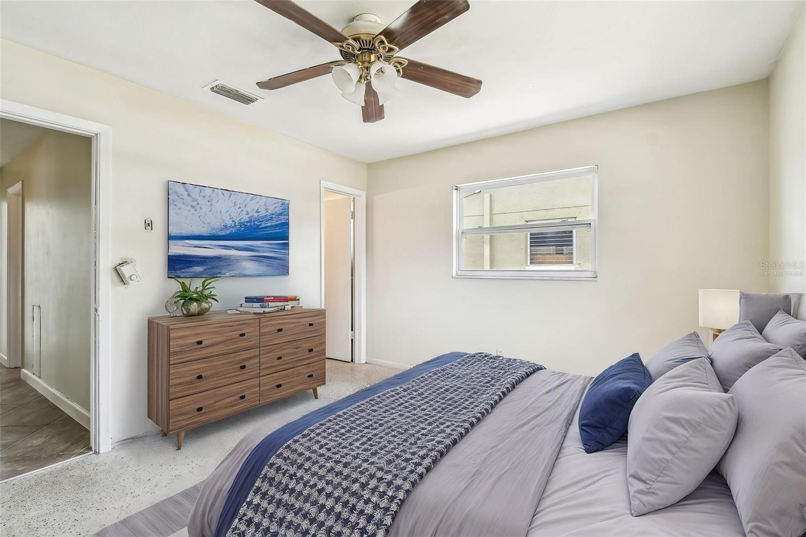 Virtually staged: primary bedroom