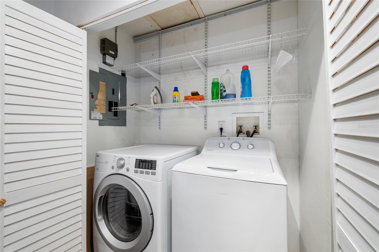 Interior laundry in the office/den