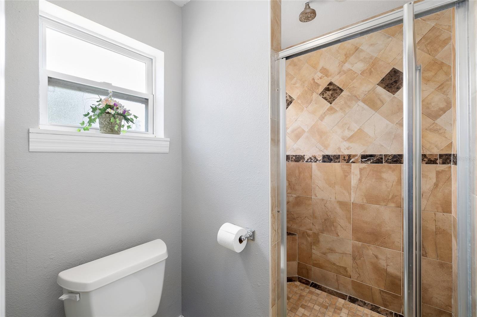 Primary bathroom step in shower
