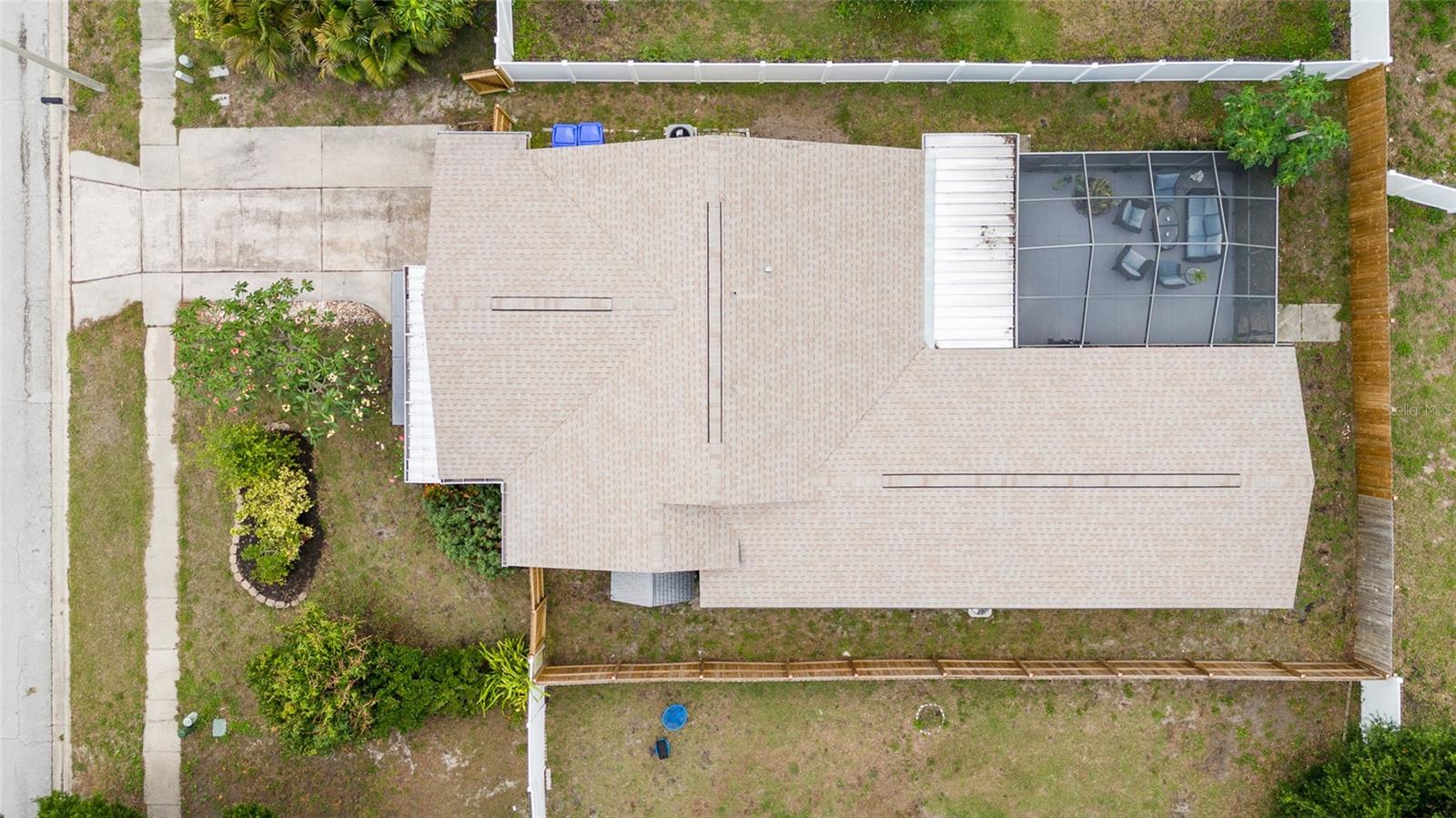 Yard has new fencing for privacy