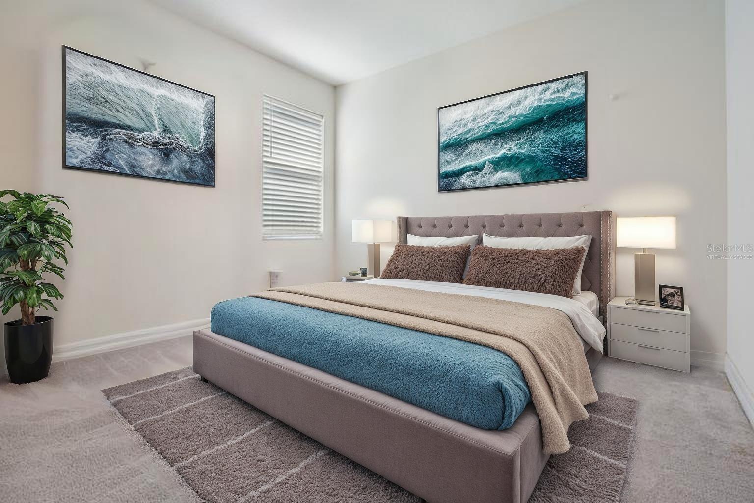 Virtually staged Bedroom 2