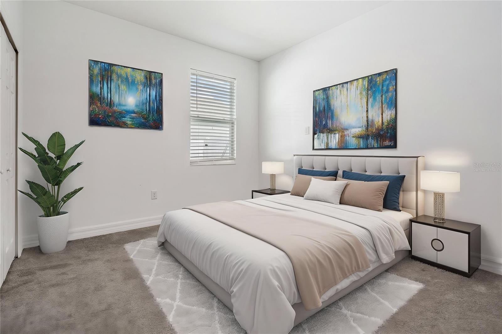 Virtually staged Bedroom 3