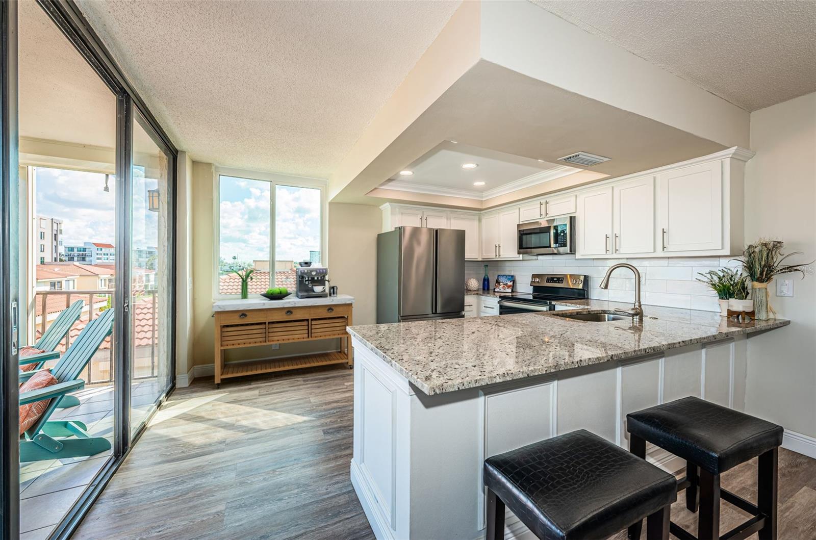 Smooth ceilings , new light fixtures.