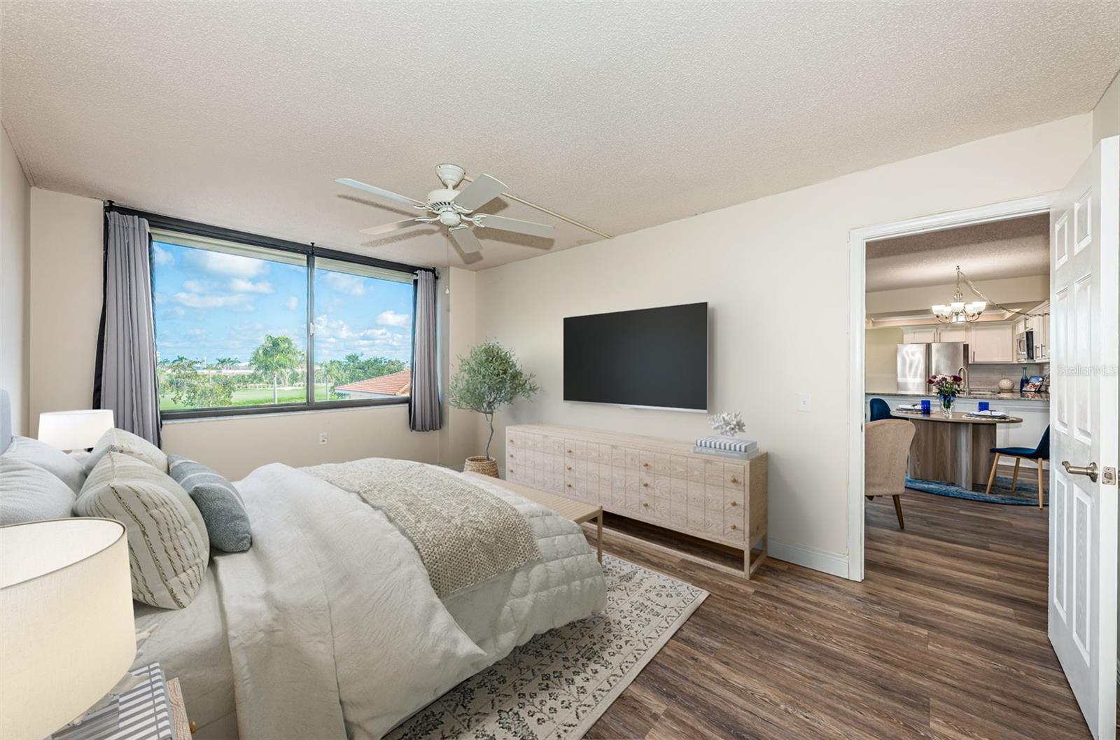 Hurricane shutters-  Relax and recharge—this primary suite delivers comfort and style.