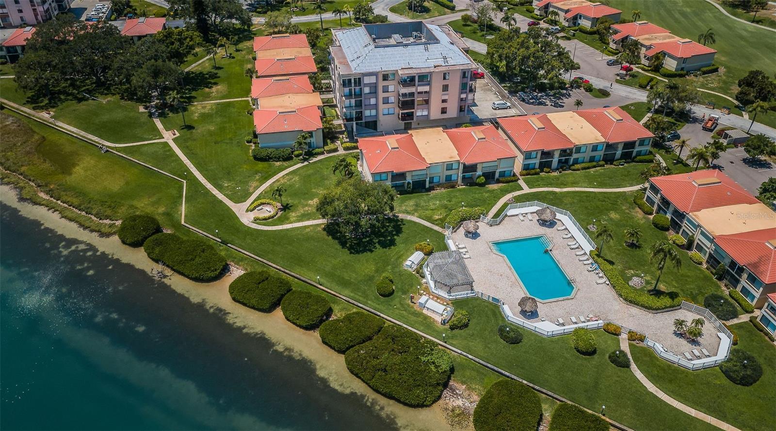 Resort-style pool and hot tub with water views—just steps from your door.