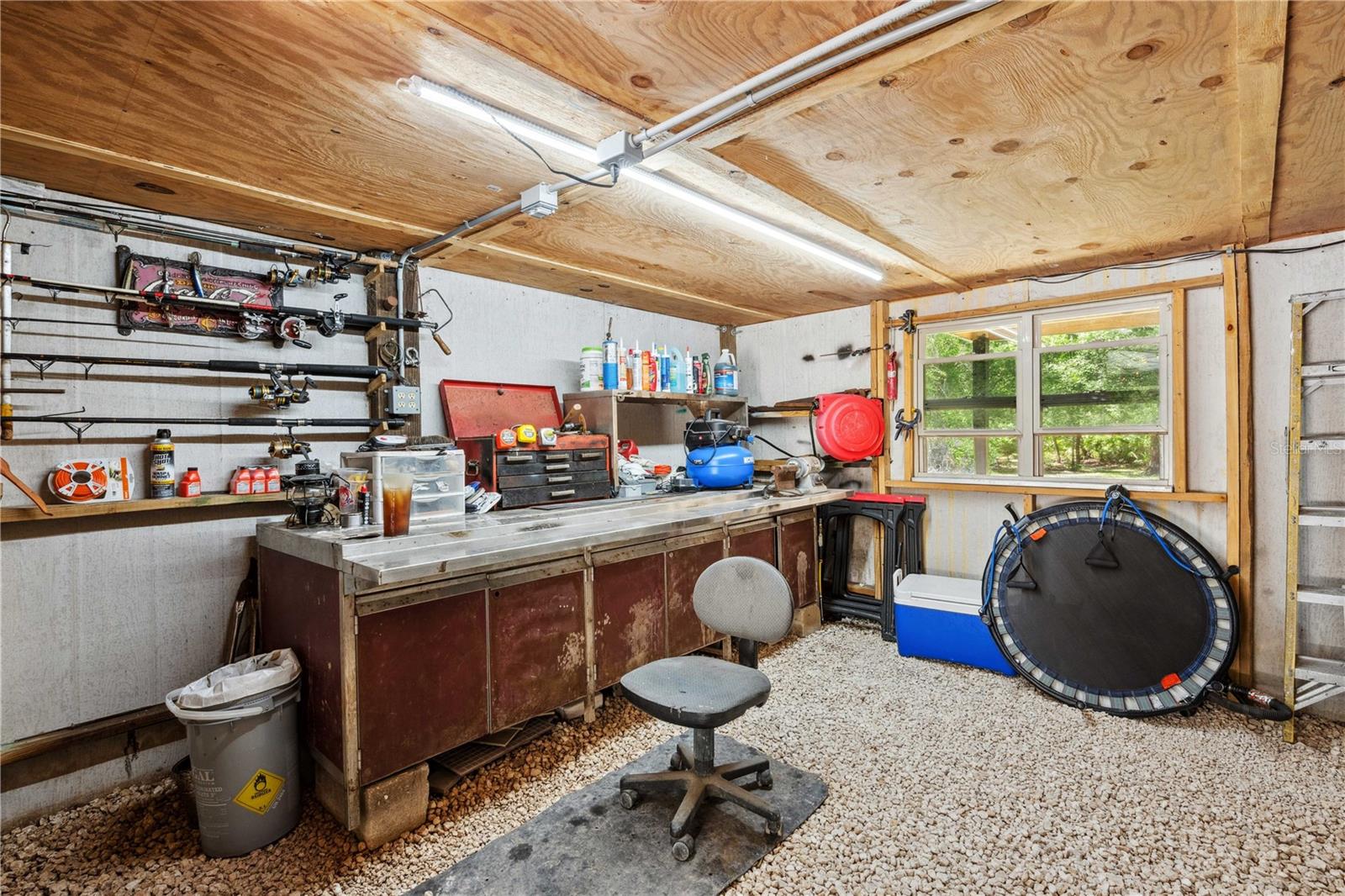 under house workshop/storage room
