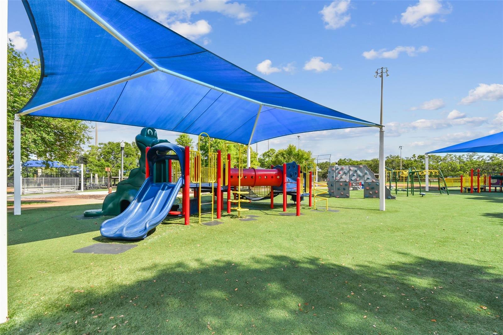Large outdoor park is a short walk down the neighborhood street.