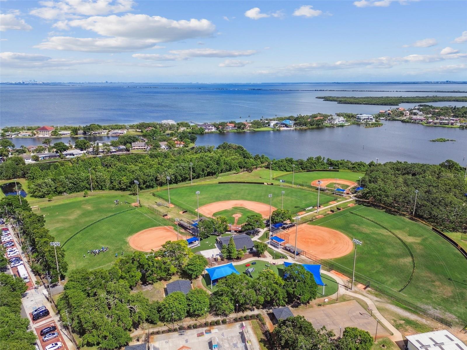 Baseball fields are an easy walk from the home.