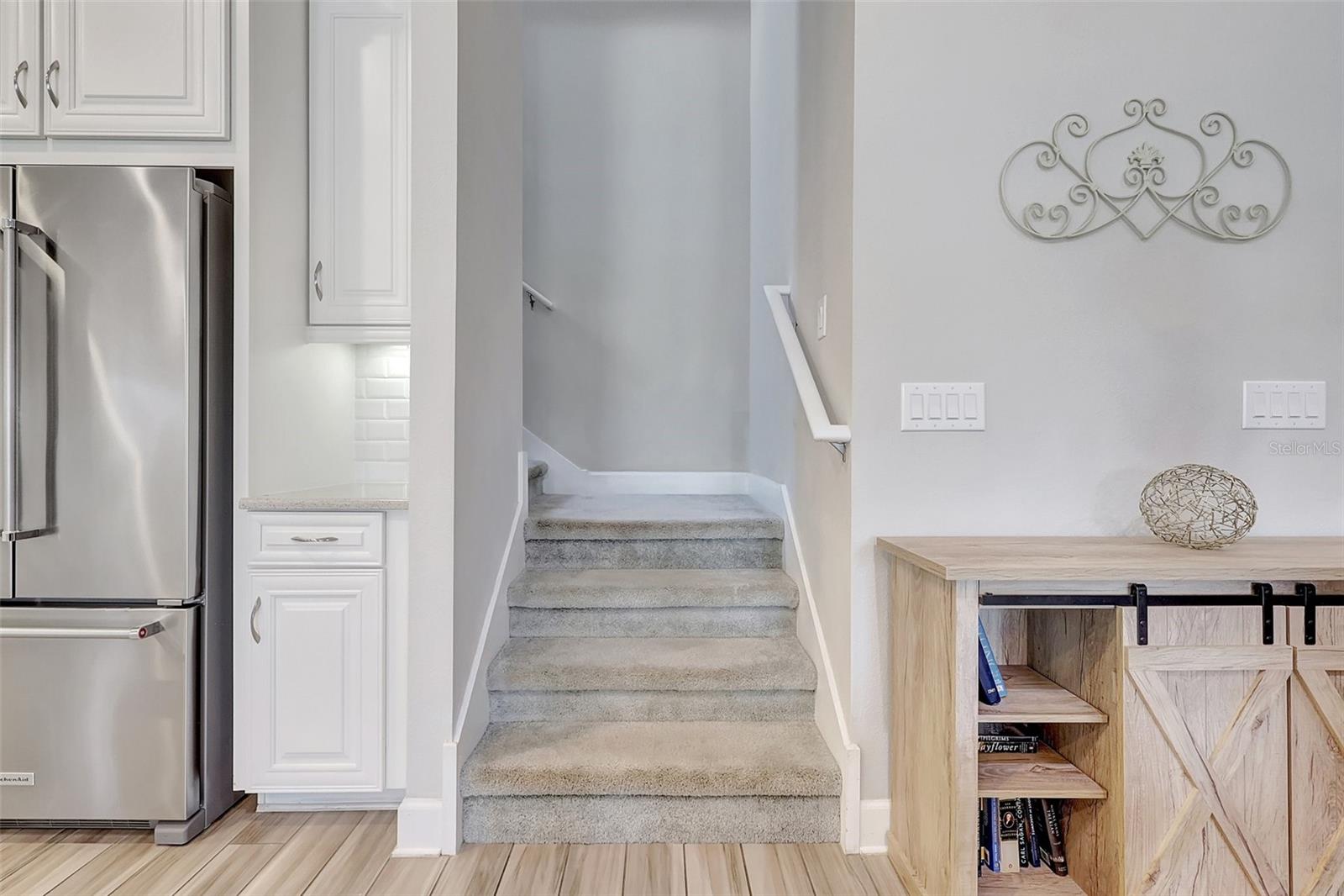 Stairs to the Loft are tucked out of the way