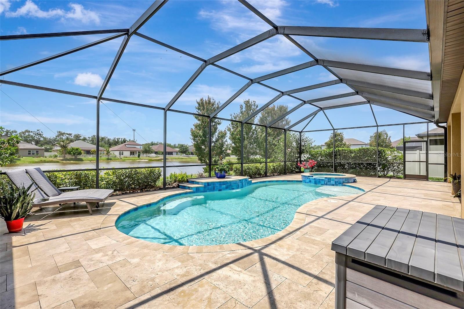 Pool Overlooking Pond View