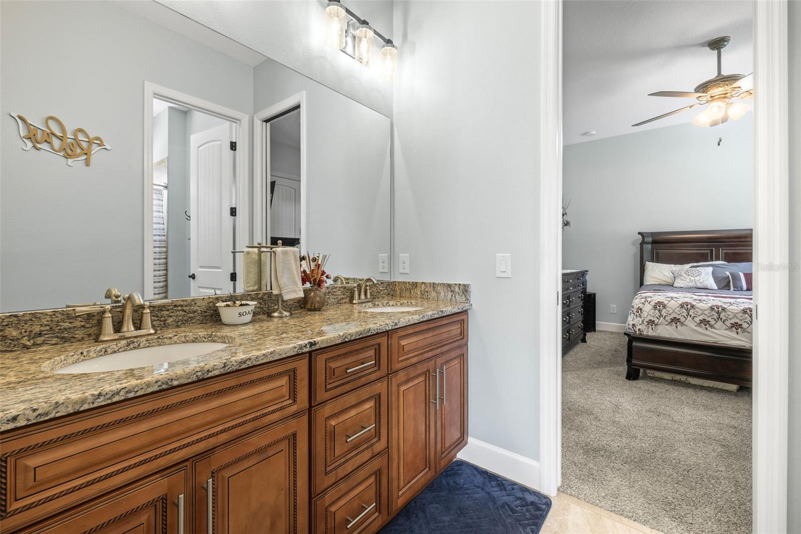 Jack and Jill Bathroom. Tub faces the vanity.