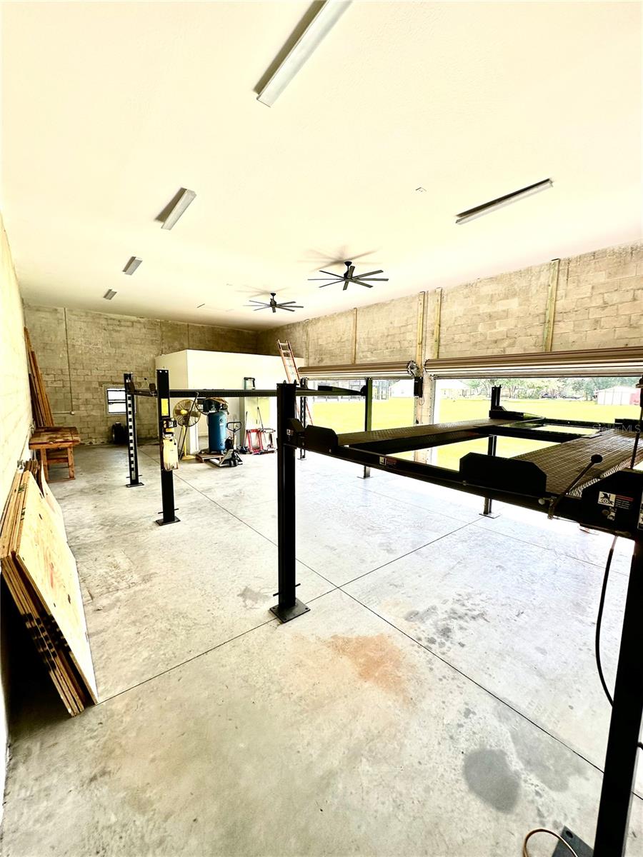 Detached garage and included car lifts