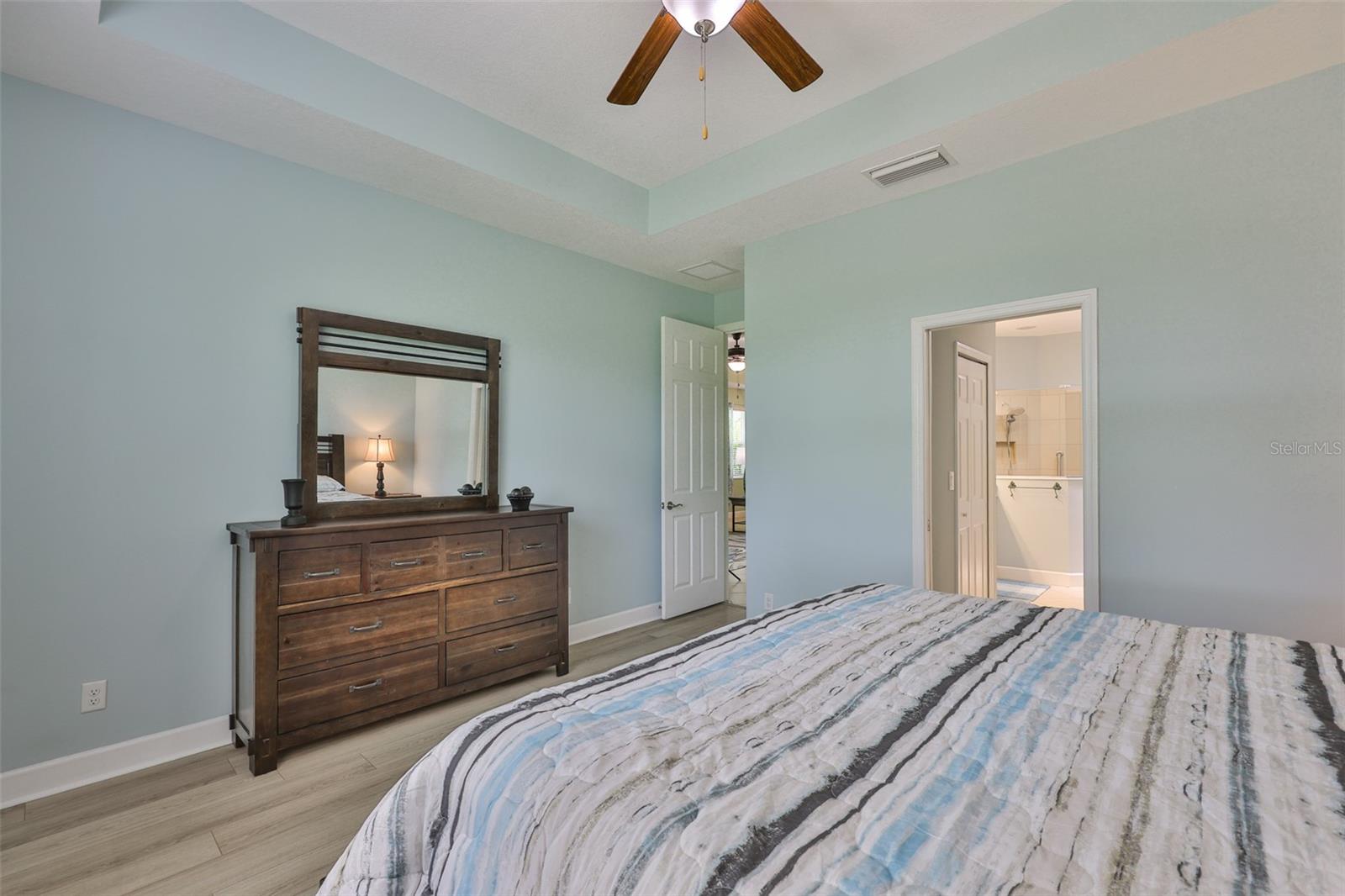An ensuite bathroom with TWO walk in closets for maximum privacy and personal space.