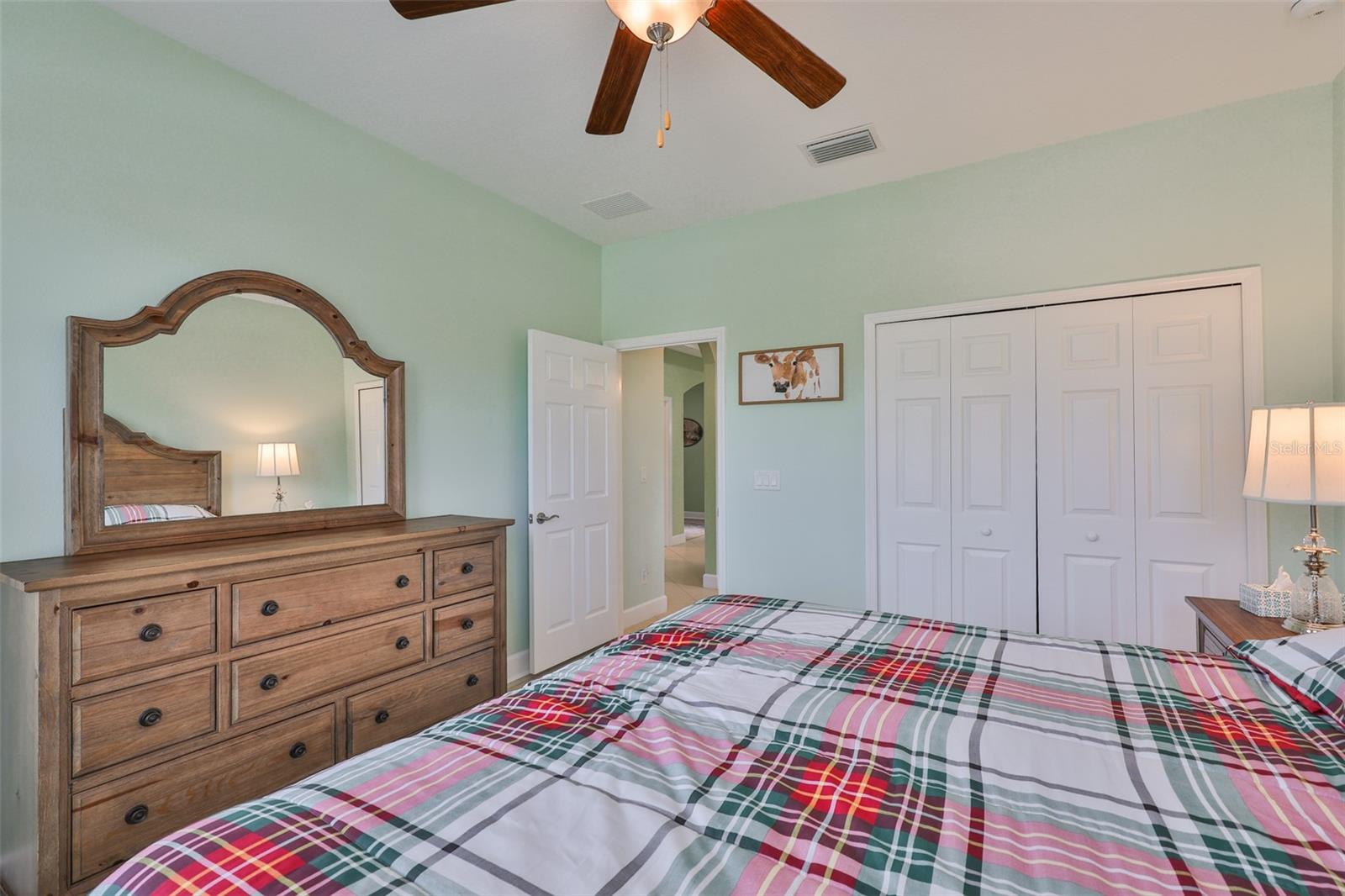 A large double wall closet allows for maximum storage.