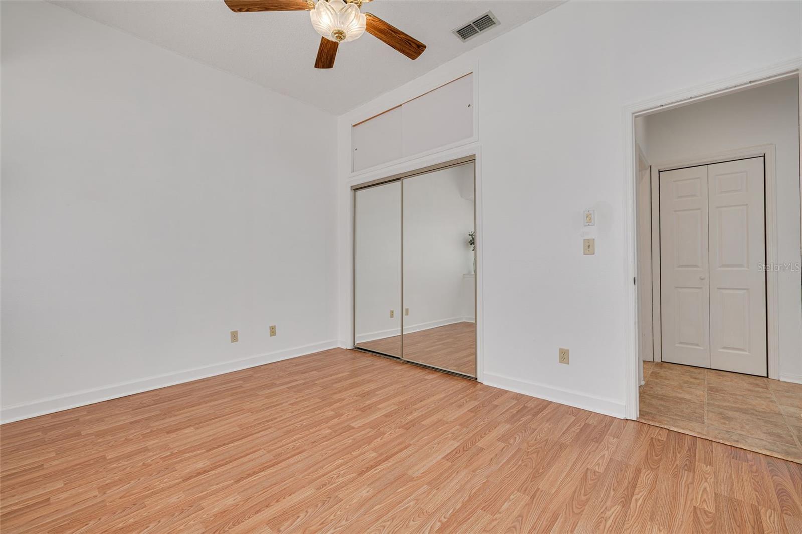 Bedroom #2 with large storage closet OVER the main closet!