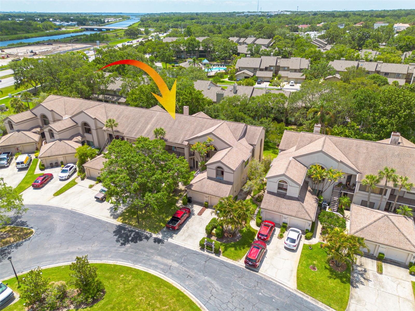 Second floor 2/2 condo with a GARAGE with easy access to Curlew and East Lake Rds!!