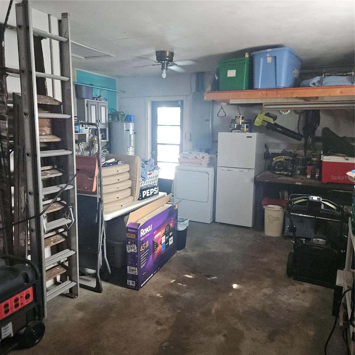 View of inside 1 Car Garage from the Garage Door