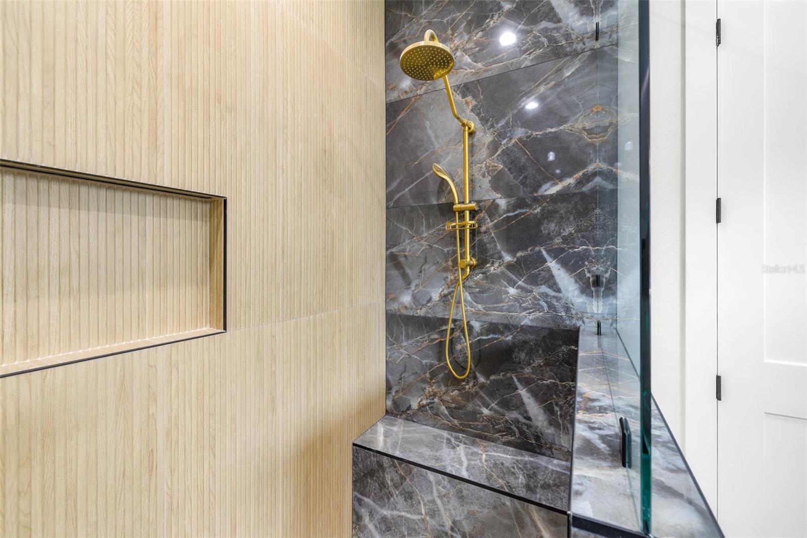 2 shower heads in shower