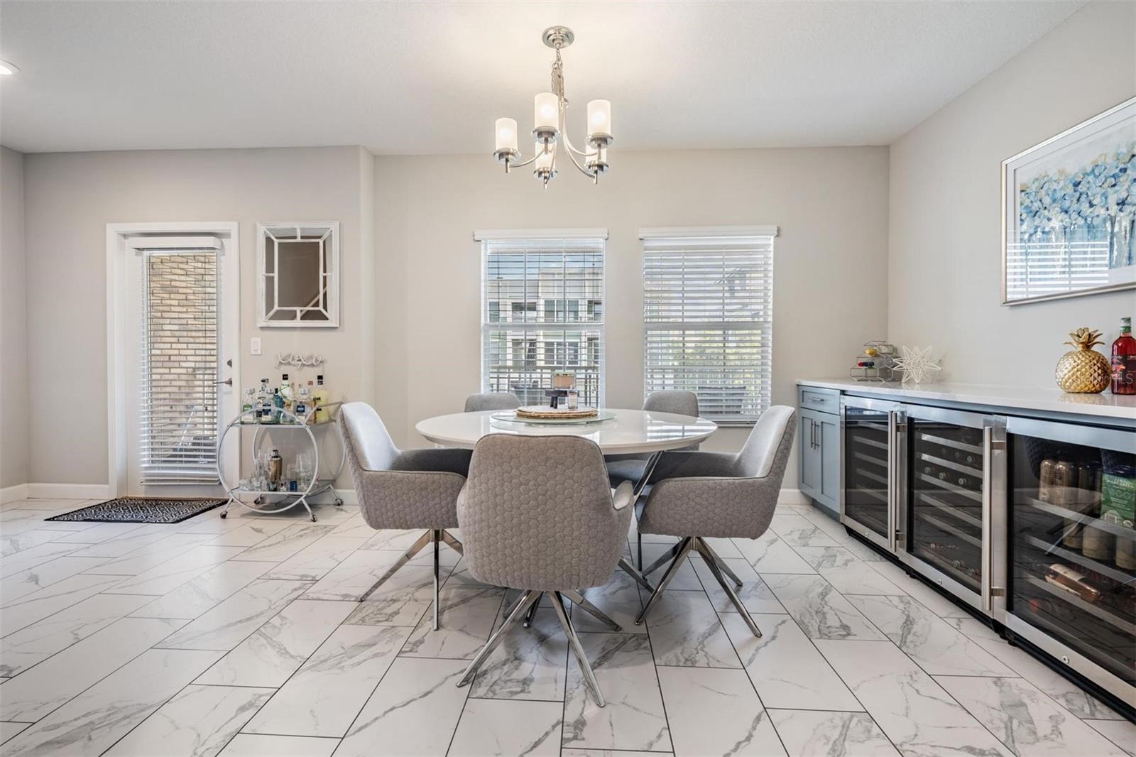 Dining Area w/ wine fridge
