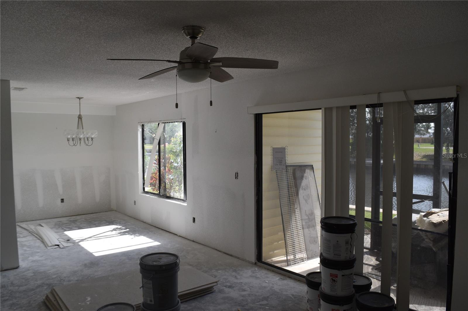 Living room and dining room