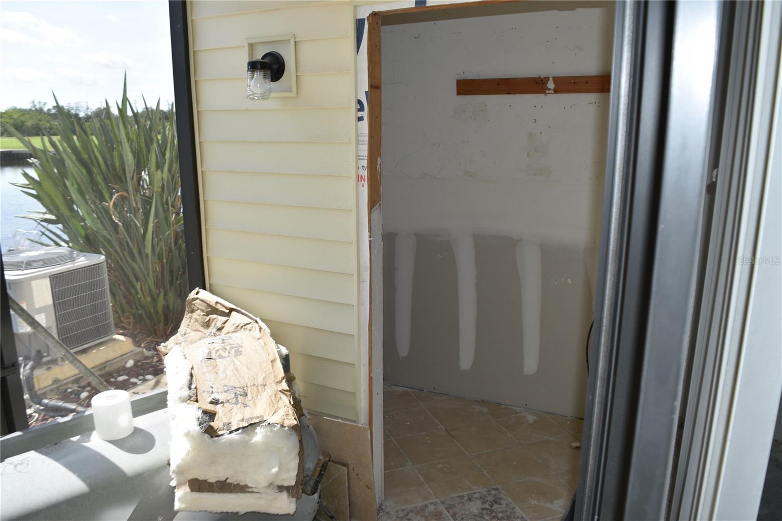 Screened porch storage closet