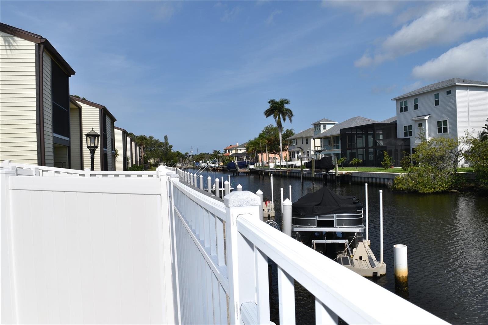 Canal from the commuity pool side  facing West.