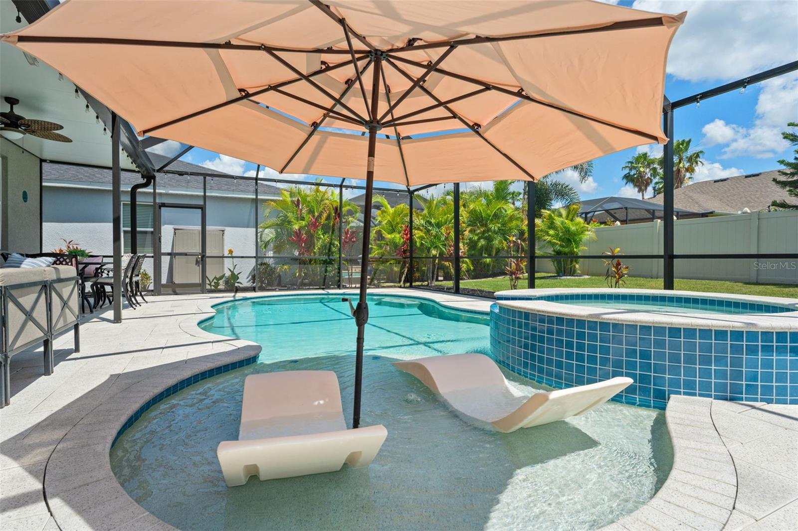 Salt water pool and spa