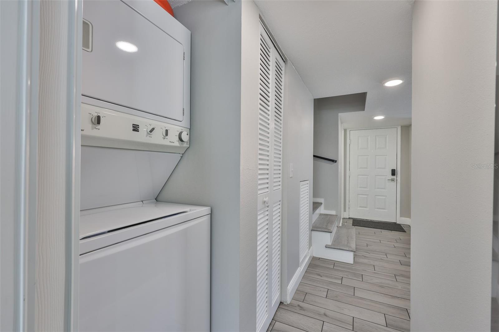 Laundry closet on first level