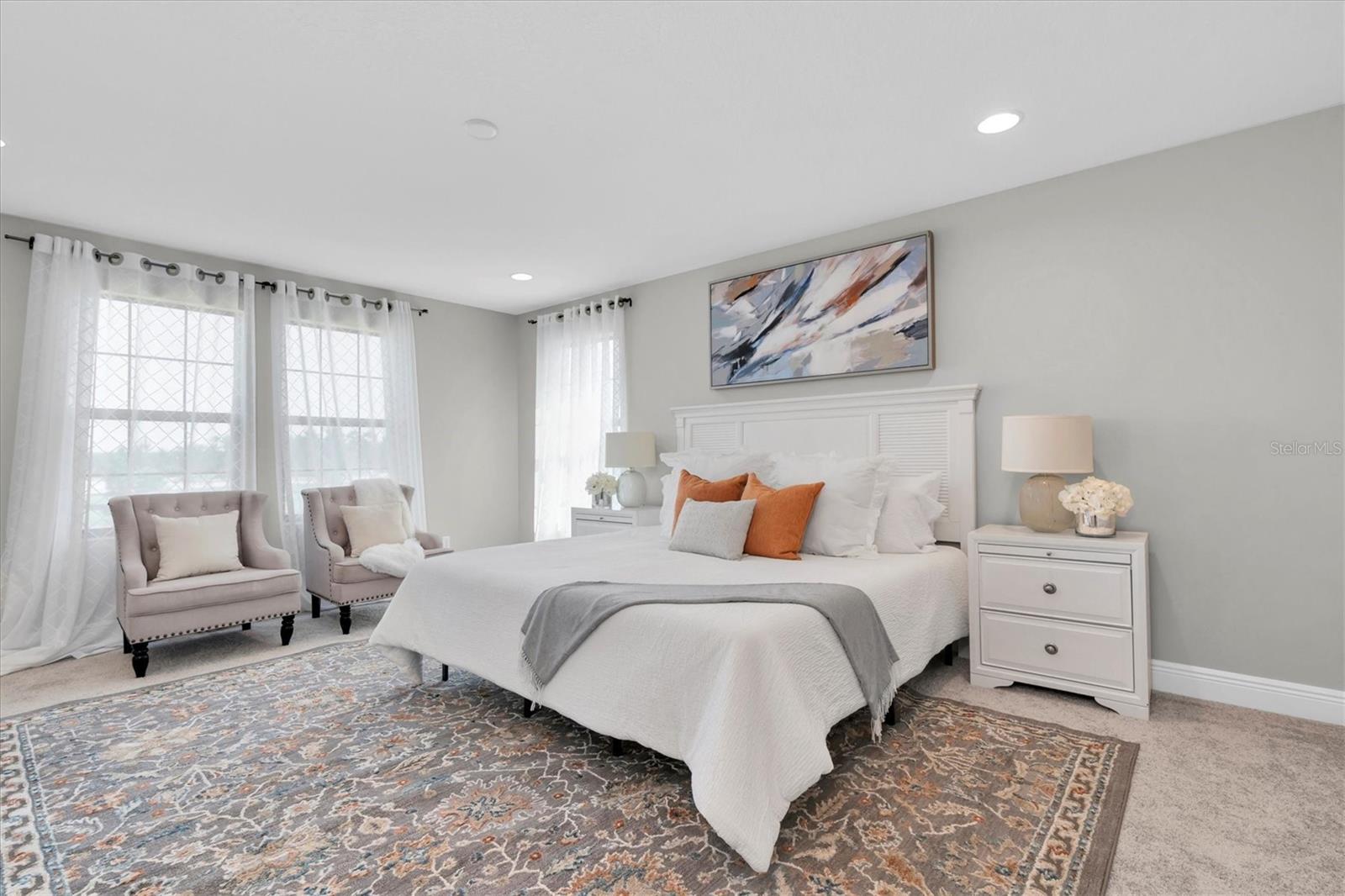 Elegant primary bedroom.